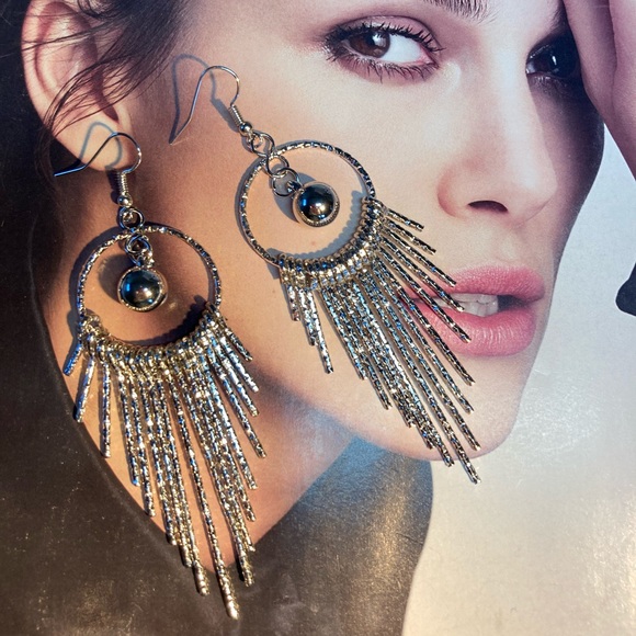 Big Silver Earrings - Picture 2 of 5